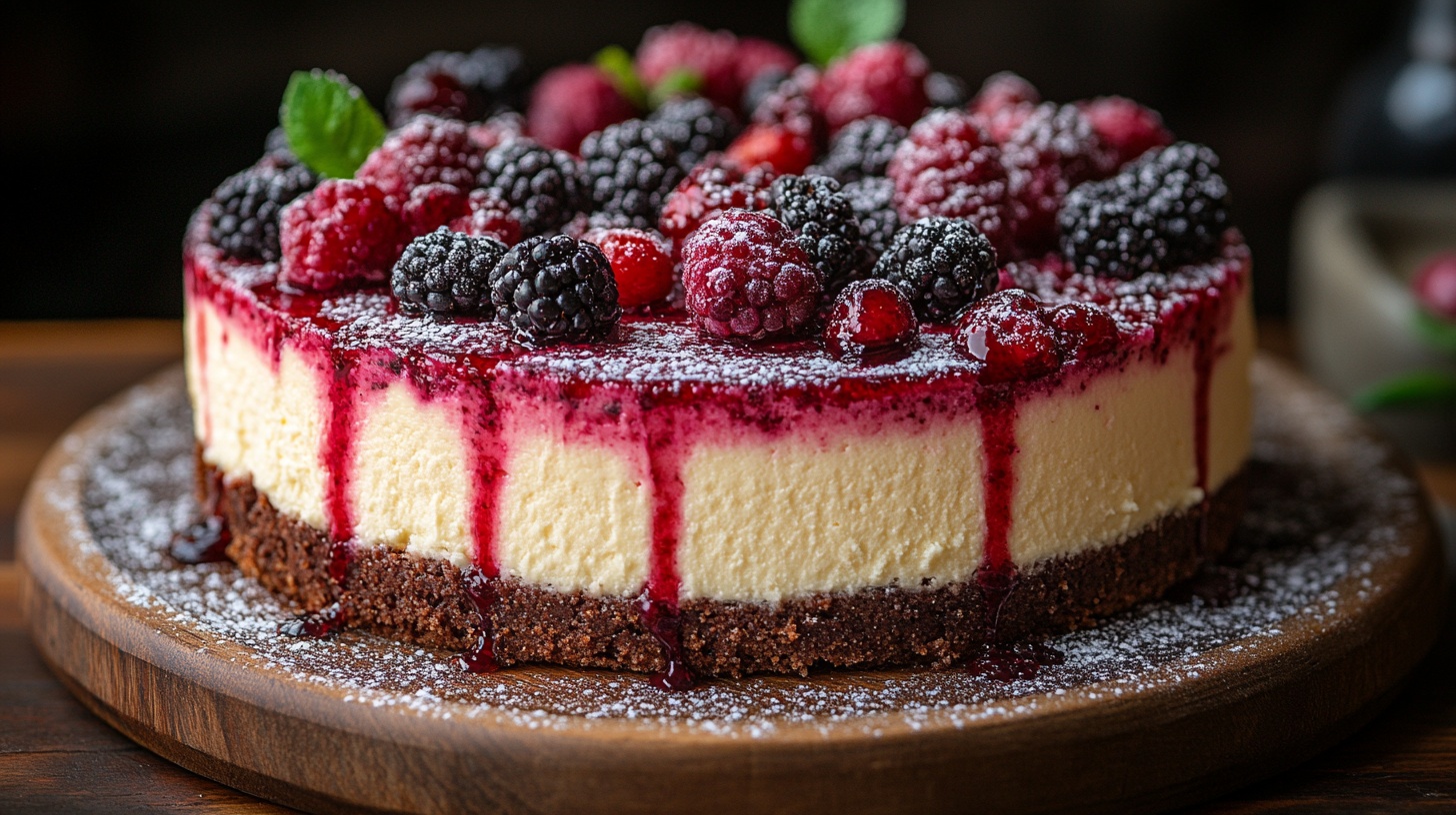 Cheesecake frío de frutos rojos